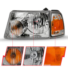 Load image into Gallery viewer, 2001-2011-Ford-Ranger-Crystal-Headlight-Chrome-WCorner-Lights-(Oe-Replacement)