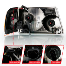 Load image into Gallery viewer, 2001-2011-Ford-Ranger-Crystal-Headlight-Chrome-WCorner-Lights-(Oe-Replacement)