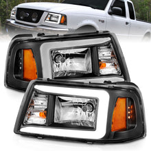 Load image into Gallery viewer, 2001-2011-Ford-Ranger-Crystal-Headlights-W-Light-Bar-Black-Housing