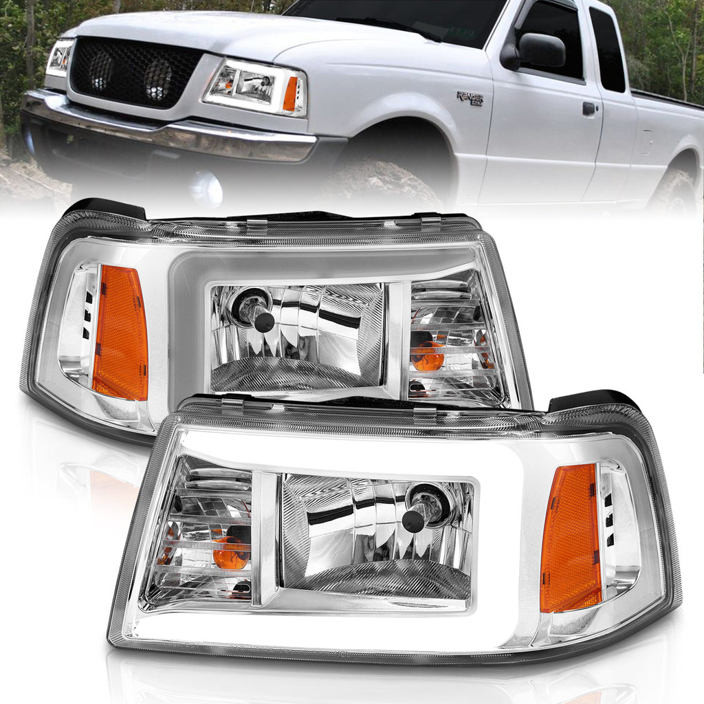 2001-2011-Ford-Ranger-Crystal-Headlights-W-Light-Bar-Chrome-Housing