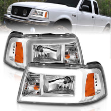 Load image into Gallery viewer, 2001-2011-Ford-Ranger-Crystal-Headlights-W-Light-Bar-Chrome-Housing