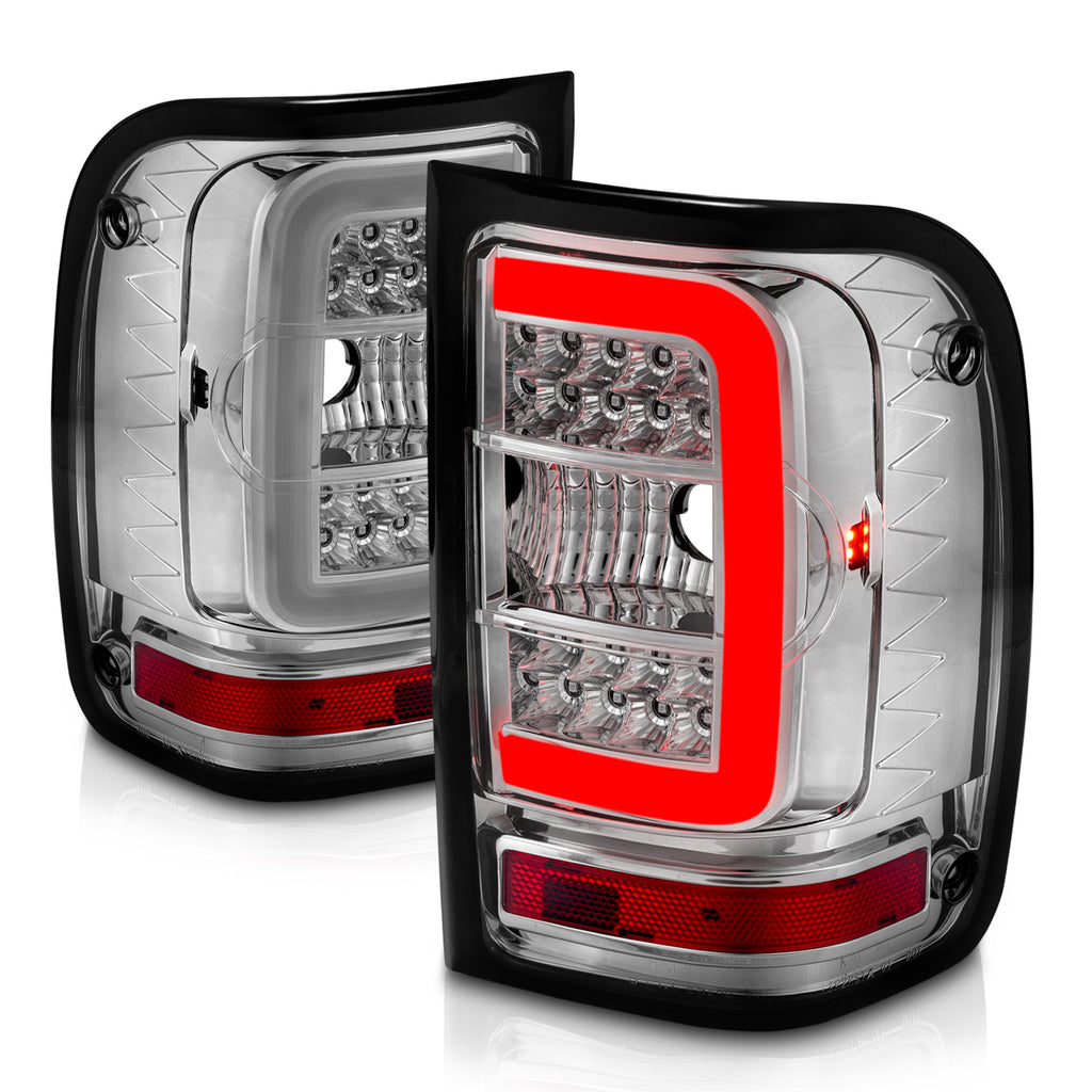 2001-2011-Ford-Ranger-Led-Tail-Lights-W-Light-Bar-Chrome-Housing-Clear-Lens