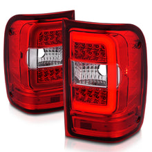 Load image into Gallery viewer, 2001-2011-Ford-Ranger-Led-Tail-Lights-W-Light-Bar-Chrome-Housing-RedClear-Lens
