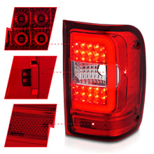 Load image into Gallery viewer, 2001-2011-Ford-Ranger-Led-Tail-Lights-W-Light-Bar-Chrome-Housing-RedClear-Lens