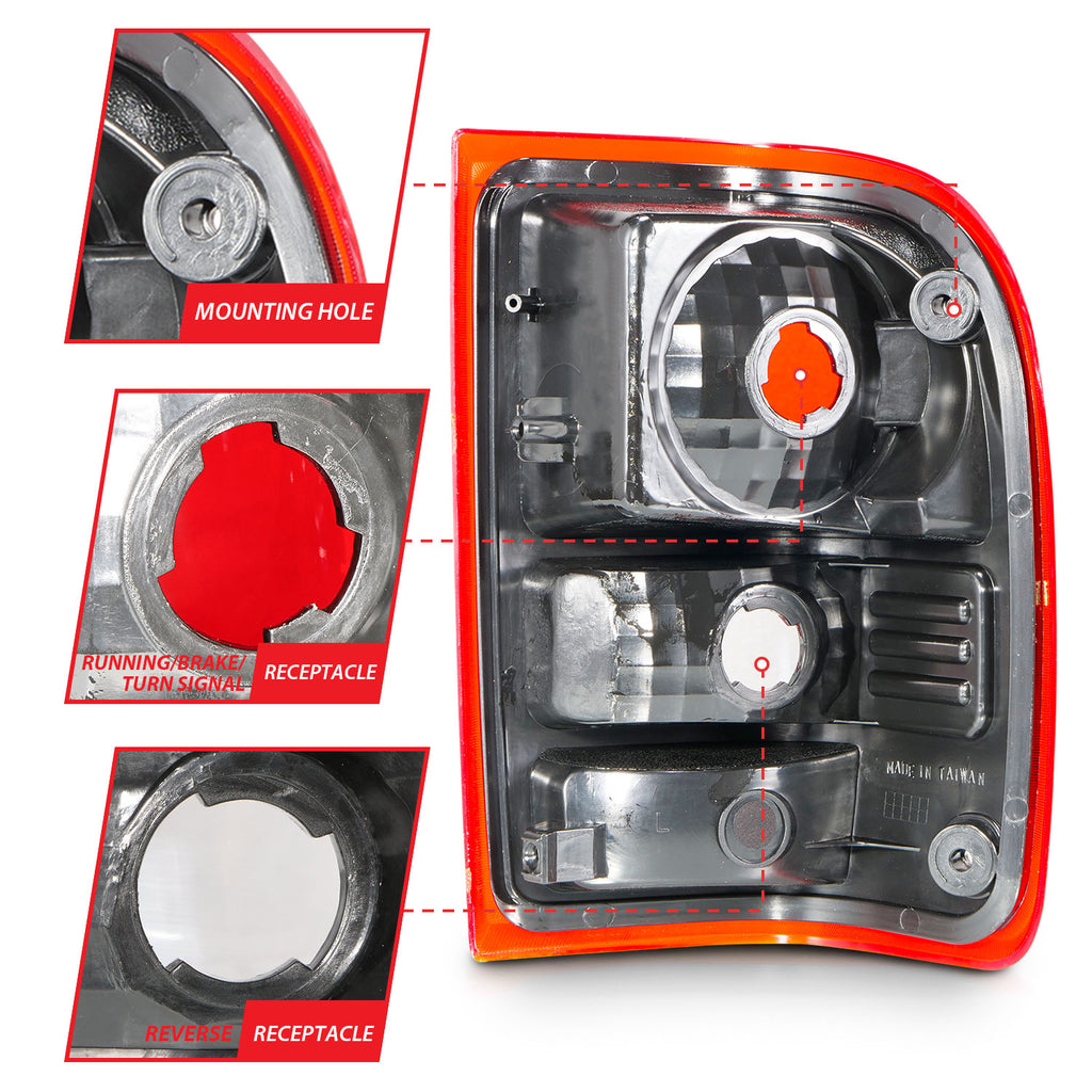 2001-2011-Ford-Ranger-Taillights-W-RedClear-Lens-(Oe-Replacement)-Pair