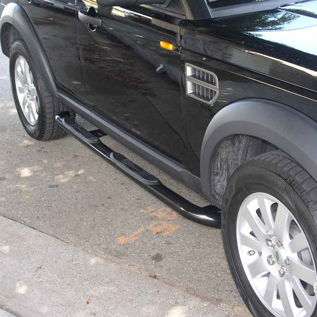 ARIES 200112 3" Round Black Steel Side Bars, Select Land Rover LR3 for Select Land Rover LR3