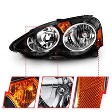 Load image into Gallery viewer, 2002-2004-Acura-Rsx-Crystal-Headlights-Black