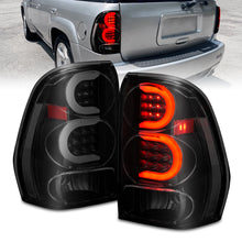 Load image into Gallery viewer, 2002-2009-Chevrolet-Trailblazer-Led-Tail-Lights-W-Light-Bar-Black-Housing-Smoke-Lens