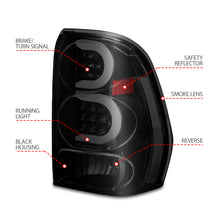 Load image into Gallery viewer, 2002-2009-Chevrolet-Trailblazer-Led-Tail-Lights-W-Light-Bar-Black-Housing-Smoke-Lens