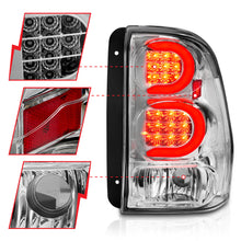 Load image into Gallery viewer, 2002-2009-Chevrolet-Trailblazer-Led-Tail-Lights-W-Light-Bar-Chrome-Housing-Clear-Lens