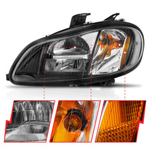 Load image into Gallery viewer, 2002-2014-Freightliner-M2-Led-Crystal-Headlights-Black-Housing-W-Clear-Lens-(Pair)