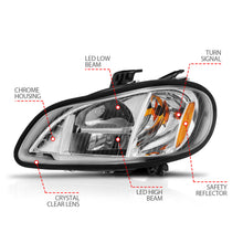 Load image into Gallery viewer, 2002-2014-Freightliner-M2-Led-Crystal-Headlights-Chrome-Housing-W-Clear-Lens-(Pair)