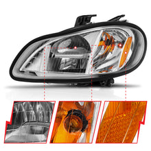 Load image into Gallery viewer, 2002-2014-Freightliner-M2-Led-Crystal-Headlights-Chrome-Housing-W-Clear-Lens-(Pair)