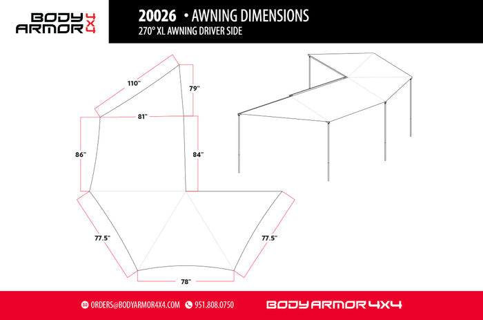 Body Armor 4x4 20026 Body Armor 4X4 Sky Ridge Awning