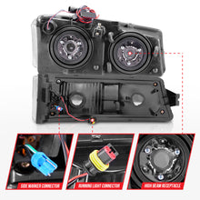 Load image into Gallery viewer, 2003-2006-Chevrolet-Silverado-1500-Crystal-Headlights-W-Light-Bar-Chrome-Housing