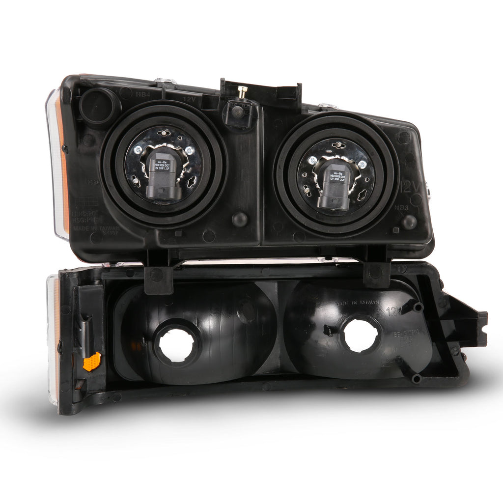 2003-2006-Chevy-Silverado-Crystal-Headlight-W-Signal-Light-Black-Amber-(4-Pcs)