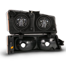 Load image into Gallery viewer, 2003-2006-Chevy-Silverado-Crystal-Headlight-W-Signal-Light-Black-Amber-(4-Pcs)