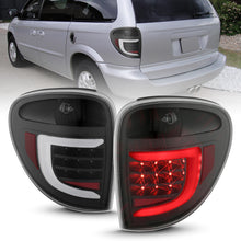 Load image into Gallery viewer, 2004-2007-Dodge-Grand-Caravan-Led-Tail-Lights-W-Light-Bar-Black-Housing-Clear-Lens