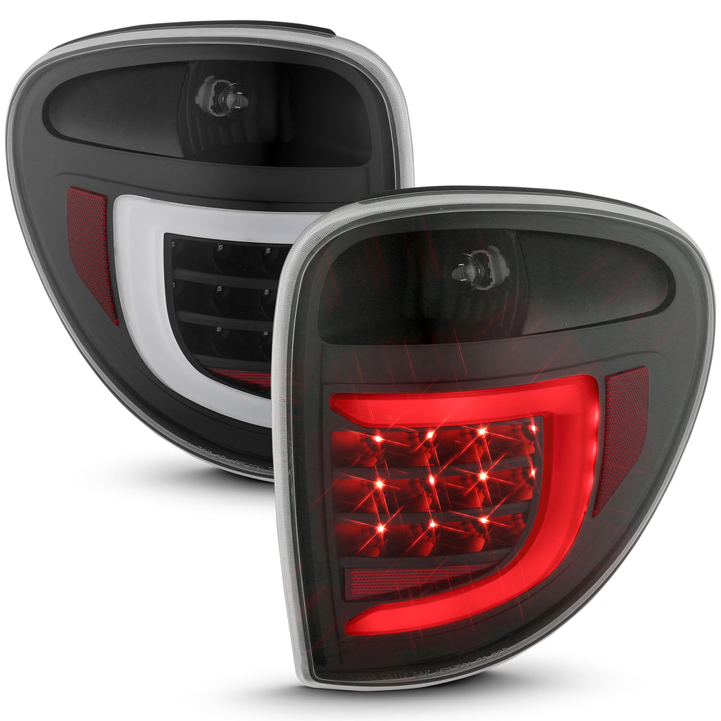 2004-2007-Dodge-Grand-Caravan-Led-Tail-Lights-W-Light-Bar-Black-Housing-Clear-Lens
