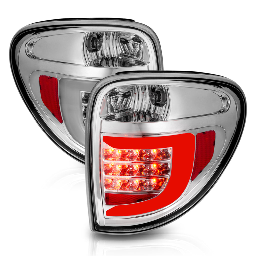 2004-2007-Dodge-Grand-Caravan-Led-Tail-Lights-W-Light-Bar-Chrome-Housing-Clear-Lens