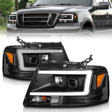 Load image into Gallery viewer, 2004-2008-Ford-F-150-Projector-Headlights-W-Light-Bar-Black-Housing