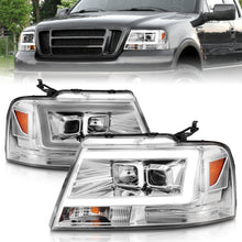 Load image into Gallery viewer, 2004-2008-Ford-F-150-Projector-Headlights-W-Light-Bar-Chrome-Housing