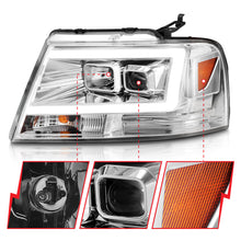Load image into Gallery viewer, 2004-2008-Ford-F-150-Projector-Headlights-W-Light-Bar-Chrome-Housing