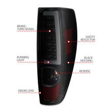 Load image into Gallery viewer, 2004-2012-Chevrolet-Colorado-Gmc-Canyon-Led-Tail-Lights-W-Light-Bar-Black-Housing-Smoke-Lens