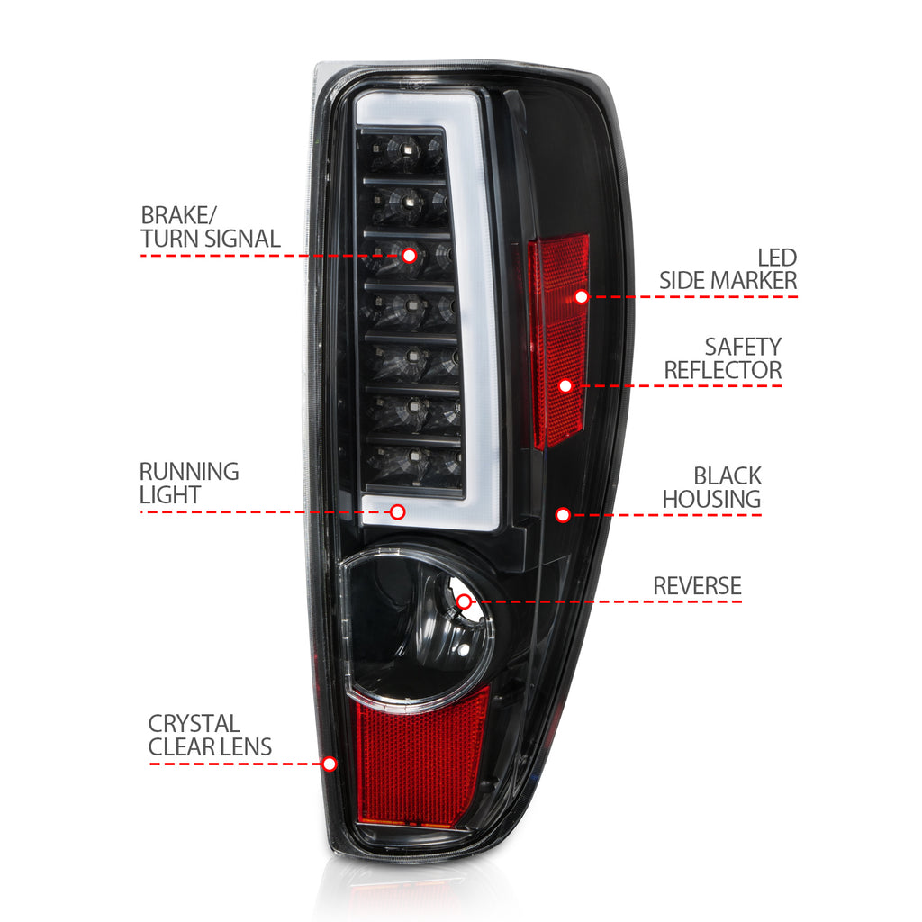 2004-2012-Chevrolet-Colorado-Gmc-Canyon-Led-Tail-Lights-W-Light-Bar-Black-Housing