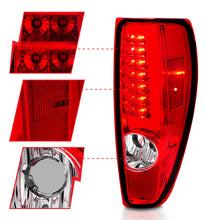 Load image into Gallery viewer, 2004-2012-Chevrolet-Colorado-Gmc-Canyon-Led-Tail-Lights-W-Light-Bar-Chrome-Housing-RedClear