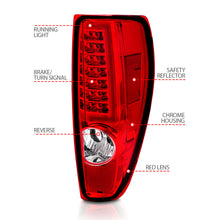 Load image into Gallery viewer, 2004-2012-Chevrolet-Colorado-Gmc-Canyon-Led-Tail-Lights-W-Light-Bar-Chrome-Housing-RedClear