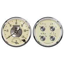 Load image into Gallery viewer, AutoMeter 2004 GAUGE KIT, 2 PC., QUAD &amp; TACH/SPEEDO, 5", PRESTIGE ANTQ. IVORY