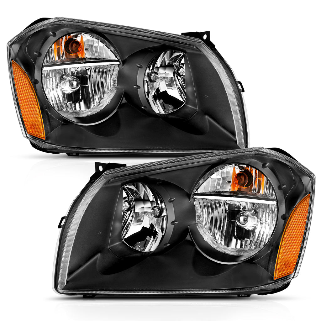 2005-2007-Dodge-Magnum-Crystal-Headlight-Black-Amber