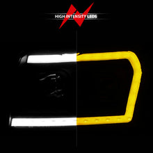 Load image into Gallery viewer, 2005-2007-Jeep-Grand-Cherokee-Projector-Headlights-W-Light-Bar-Switchback-Black-Housing