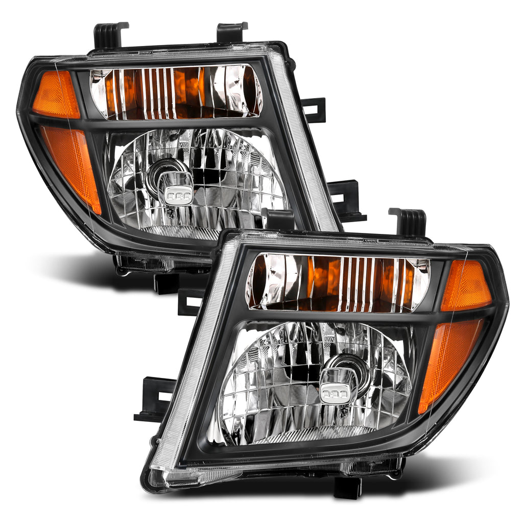 2005-2008-Nissan-Pathfinder-Crystal-Headlight-Black-Amber