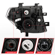 Load image into Gallery viewer, 2005-2008-Nissan-Pathfinder-Crystal-Headlight-Black-Amber