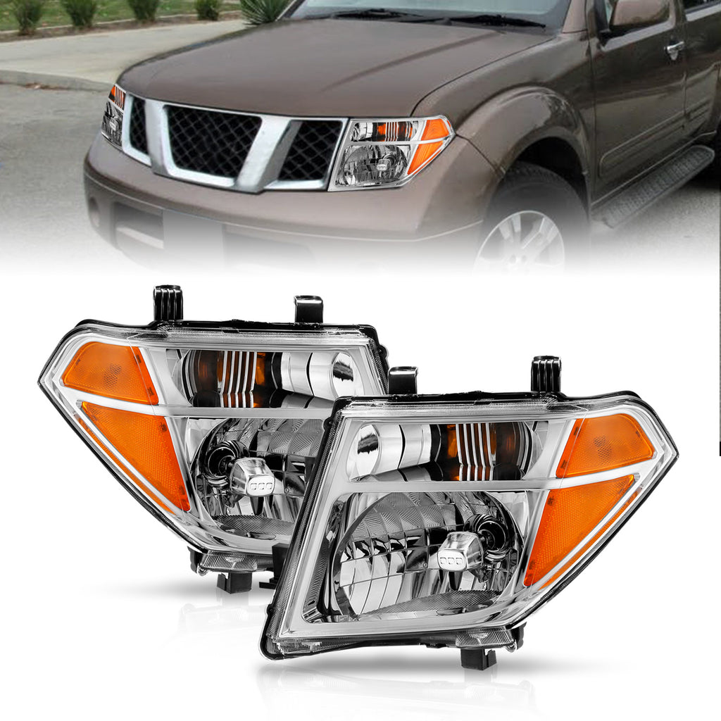 2005-2008-Nissan-Pathfinder-Crystal-Headlight-Chrome-Amber-(Oe-Replacement)