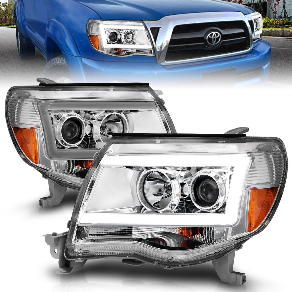 2005-2011-Toyota-Tacoma-Projector-Headlights-W-Light-Bar-Chrome-Housing