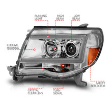 Load image into Gallery viewer, 2005-2011-Toyota-Tacoma-Projector-Headlights-W-Light-Bar-Chrome-Housing