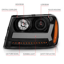 Load image into Gallery viewer, 2006-2009-Chevrolet-Trailblazer-Projector-Headlights-W-Plank-Style-Design-Black-W-Amber