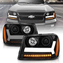 Load image into Gallery viewer, 2006-2009-Chevrolet-Trailblazer-Projector-Headlights-W-Plank-Style-Design-Black-W-Amber