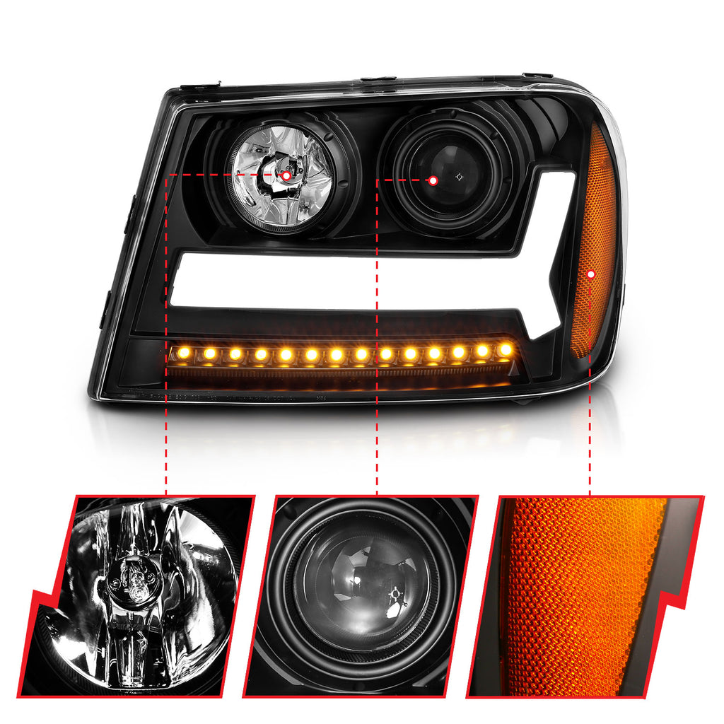 2006-2009-Chevrolet-Trailblazer-Projector-Headlights-W-Plank-Style-Design-Black-W-Amber