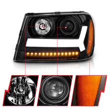 Load image into Gallery viewer, 2006-2009-Chevrolet-Trailblazer-Projector-Headlights-W-Plank-Style-Design-Black-W-Amber