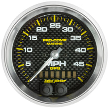 Load image into Gallery viewer, AutoMeter 200635-40 GAUGE, SPEEDOMETER, 3 3/8", 50MPH, GPS, MARINE CARBON FIBER