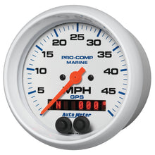 Load image into Gallery viewer, AutoMeter 200635 GAUGE, SPEEDOMETER, 3 3/8", 50MPH, GPS, MARINE WHITE