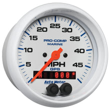 Load image into Gallery viewer, AutoMeter 200635 GAUGE, SPEEDOMETER, 3 3/8", 50MPH, GPS, MARINE WHITE