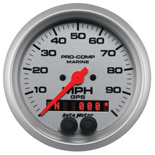 Load image into Gallery viewer, AutoMeter 200636-33 GAUGE, SPEEDOMETER, 3 3/8", 100MPH, GPS, MARINE SILVER