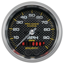 Load image into Gallery viewer, AutoMeter 200636-40 GAUGE, SPEEDOMETER, 3 3/8", 100MPH, GPS, MARINE CARBON FIBER