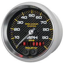 Load image into Gallery viewer, AutoMeter 200636-40 GAUGE, SPEEDOMETER, 3 3/8", 100MPH, GPS, MARINE CARBON FIBER
