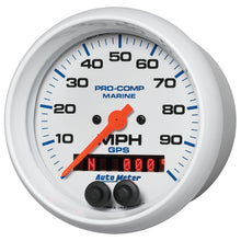Load image into Gallery viewer, AutoMeter 200636 GAUGE, SPEEDOMETER, 3 3/8", 100MPH, GPS, MARINE WHITE